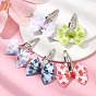 Handmade Woven Costume Accessories with Iron Snap Hair Clips for Girls, Bowknot