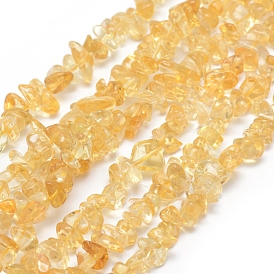 Natural Citrine Beads Strands, Dyed & Heated, Grade A, Chip
