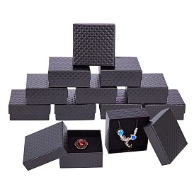 Cardboard Jewelry Boxes, for 
Pendant & Earring & Ring, with Sponge Inside, Square