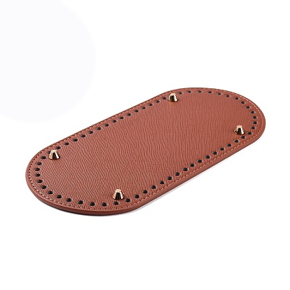 PU Leather Oval Long Bottom for Knitting Bag, Women Bags Handmade DIY Accessories