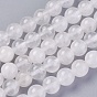 De perlas de cristal de cuarzo natural hebras, cuentas de cristal de roca, rondo