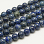 Teintes lapis-lazuli naturel brins de perles rondes