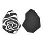 Непрозрачные акриловые подвески, черные и белые, многоугольник с цветком
