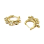 Rack Plating Brass Star Dangle Hoop Earrings with Cubic Zirconia, Long-Lasting Plated, Lead Free & Cadmium Free