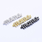 Brass Micro Pave Cubic Zirconia Links, For Mother's Day Jewelry Making, Lead Free & Nickel Free & Cadmium Free, Word Mama