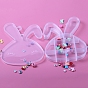 9 rejillas cajas organizadoras de plástico con forma de conejo, Contenedor de almacenamiento para joyas de cuentas, artículos pequeños para decoración de uñas