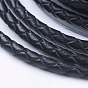 Round Braided Leather Cord, Leather String for Bracelet Making