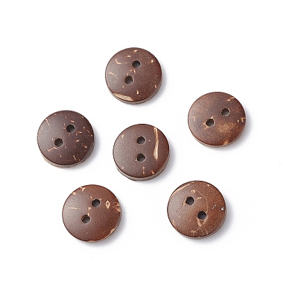 Круглыми 2-луночное кнопки, Кокосовые Пуговицы, 10 мм, 200 шт / пакет