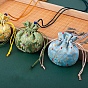 Cloth Embroidery Flower Storage Bags, Drawstring Pouches Packaging Bag, Round