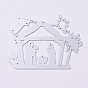 Carbon Steel Cutting Dies Stencils, for DIY Scrapbooking/Photo Album, Decorative Embossing DIY Paper Card, House with Human