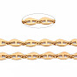 304 Stainless Steel Mariner Link Chains, with Spool, Unwelded, Nickel Free, Real 18K Gold Plated