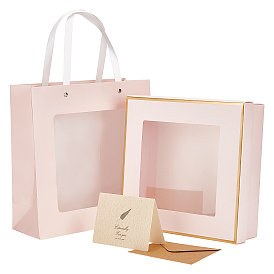 DIY-Boxbausätze, einschließlich Schmuckschatullen und Handtaschen aus Papier, Blattmuster Kraft Briefumschläge und Grußkarten gesetzt
