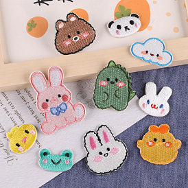 Chick/Frog/Rabbit Cartoon Style Computerized Embroidery Cloth Self Adhesive Patches, Costume Accessories, Appliques