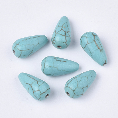 Synthetic Turquoise Beads, Drop