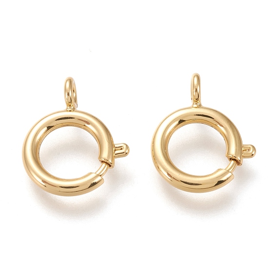 Brass Spring Ring Clasps, Long-Lasting Plated