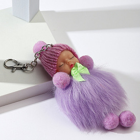 Mignon poupée porte-clés en peluche voiture porte-clés sac bricolage pendentif-porte-clés femme.