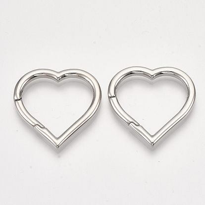 304 Stainless Steel Spring Gate Rings, Heart Rings