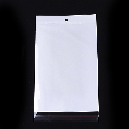 Pearl Film Cellophane Bags, OPP Material, Self-Adhesive Sealing, with Hang Hole, Rectangle