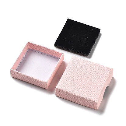 Boîtes d'ensemble de bijoux en carton, avec une éponge à l'intérieur, carrée