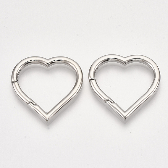 304 Stainless Steel Spring Gate Rings, Heart Rings