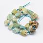Natural Flower Amazonite Beads Strands, Nuggets