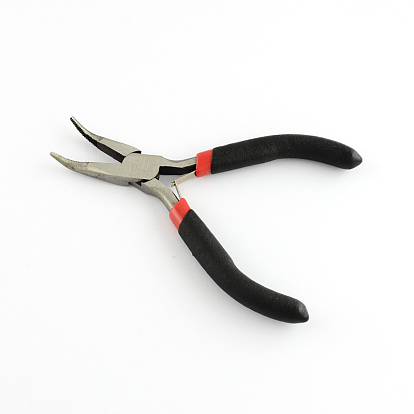 45 # Ensembles d'outils de bijoux de bricolage en acier au carbone: pinces à bec rond, Pince de coupe de fil, fin pinces coupantes, pince coupante de côté et le nez courbé pince, 285x185x13 mm, 5 pcs / set