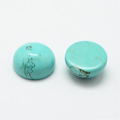 Natural Howlite Cabochons, Dyed & Heated, Half Round/Dome