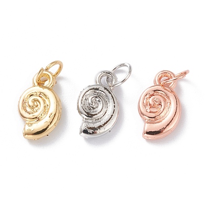 Alloy Charms, Long-Lasting Plated, with Jump Rings, Snail Shell