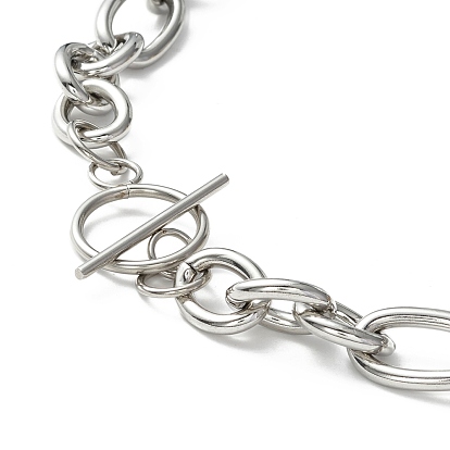 304 collier chaîne figaro en acier inoxydable avec fermoir à bascule pour hommes femmes
