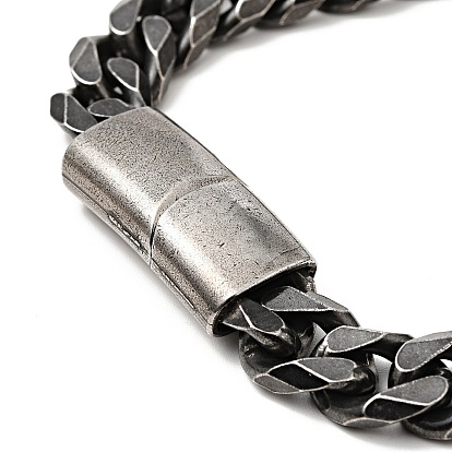 304 bracelet gourmette en acier inoxydable avec fermoir magnétique pour homme femme