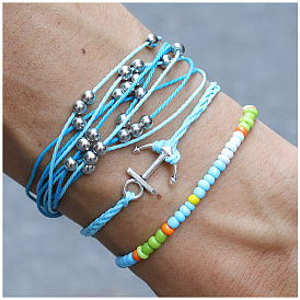 Ensemble de bracelets d'ancre de série de plage faits à la main - 3 pièces