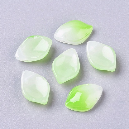 Imitation pendentifs en verre de jade, pétale