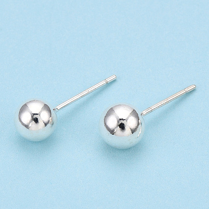 925 Sterling Silver Round Ball Stud Earrings