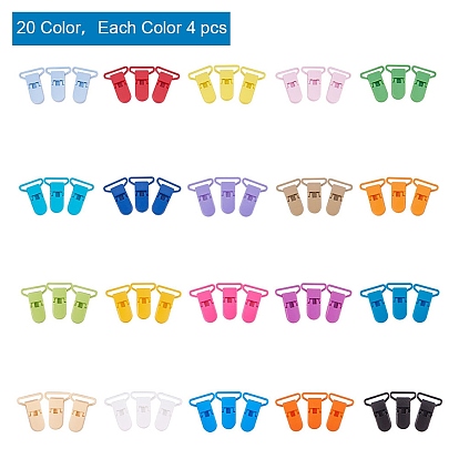 80 pcs 20 couleurs pince porte-sucette bébé en plastique écologique