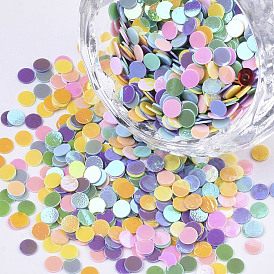 Ornament Accessories, PVC Plastic Paillette/Sequins Beads, AB Color Plated, Flat Round