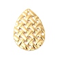 Ion Plating(IP) 304 Stainless Steel Pendants, Braided Texture Teardrop Charms