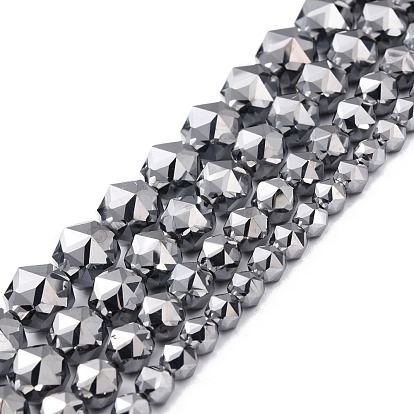 Brins de perles en pierre térahertz naturelle, facette, ronde