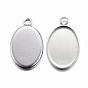 304 Stainless Steel Pendant Cabochon Settings, Oval