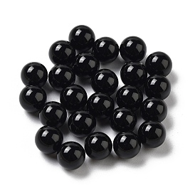 Natural Black Onyx(Dyed & Heated) Sphere Beads, Round Bead, No Hole