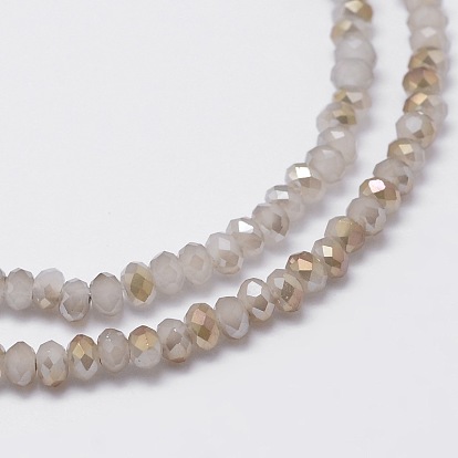 Rondelle facettée demi-arc-en-ciel plaqué de perles de verre