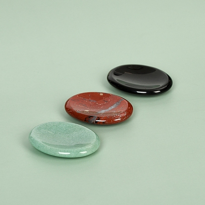 Natural Gemstone Worry Stones, Massage Tools, Oval