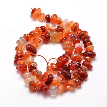 Dyed Natural Carnelian Chip Beads Strands, 4~14x4~12mm, Hole: 1mm, about 15.3 inch ~16.1 inch