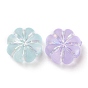 Perles acryliques transparents dépoli, de couleur plaquée ab , fleur