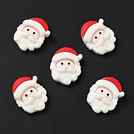 Opaque Christmas Resin Cabochons, Santa Claus, Red