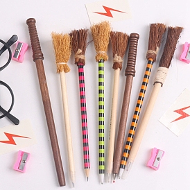 Wooden Magic Wand Pencils, Witch Broom Pencils