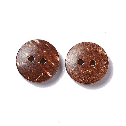 Concentric 2-Hole Buttons, Coconut Button, 13mm
