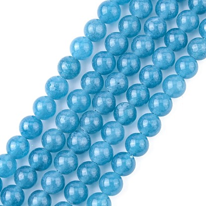 Perles naturelles, perles de jade , couleur imitation Aquamarine, teint, ronde