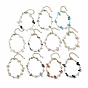 Bracelets de pierres précieuses mélangées naturelles et synthétiques, avec 304 fermoir en acier inoxydable et perle d'imitation en plastique pour femme