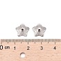 5 304 -petal acier inoxydable bouchons fleurs de perles, 10x3mm, Trou: 1mm