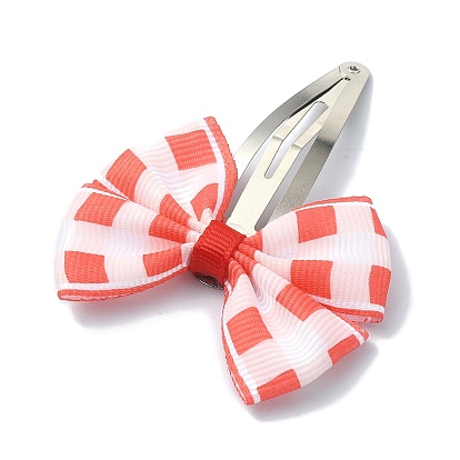 Handmade Woven Costume Accessories with Iron Snap Hair Clips for Girls, Bowknot